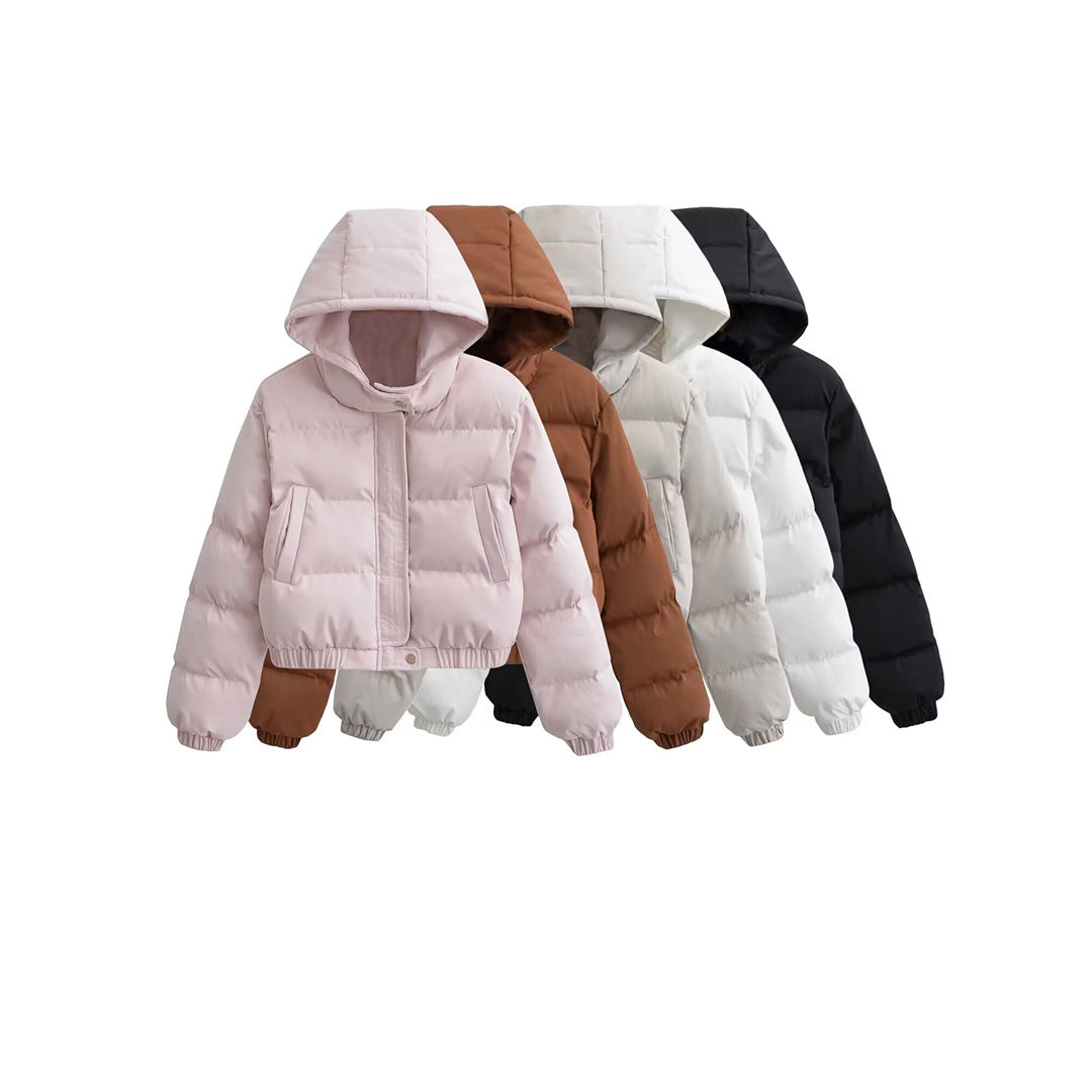Vina Veste Courte Femme Matelassée à Capuche