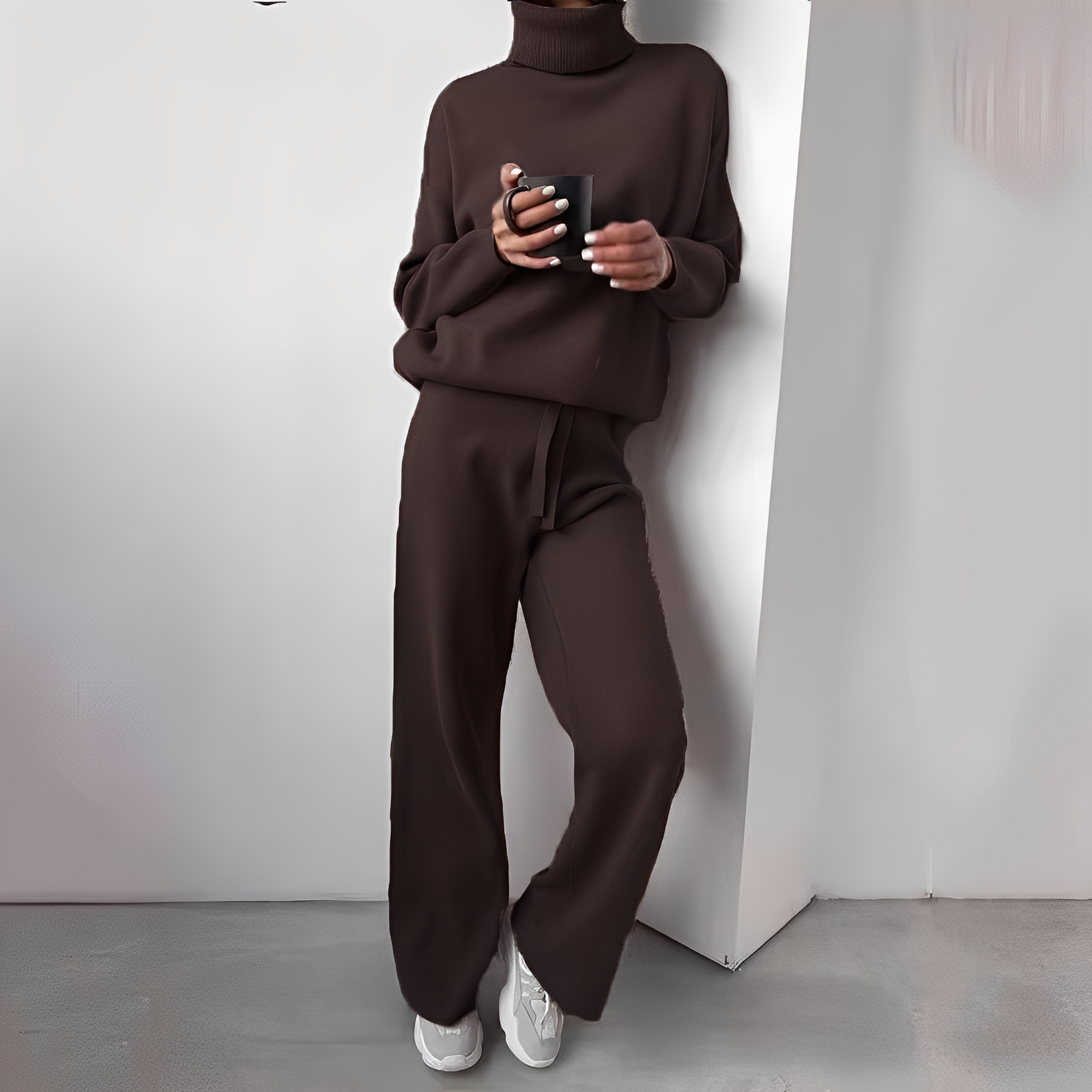 Kimberlee Ensemble d’Intérieur à Col Roulé pour Femme