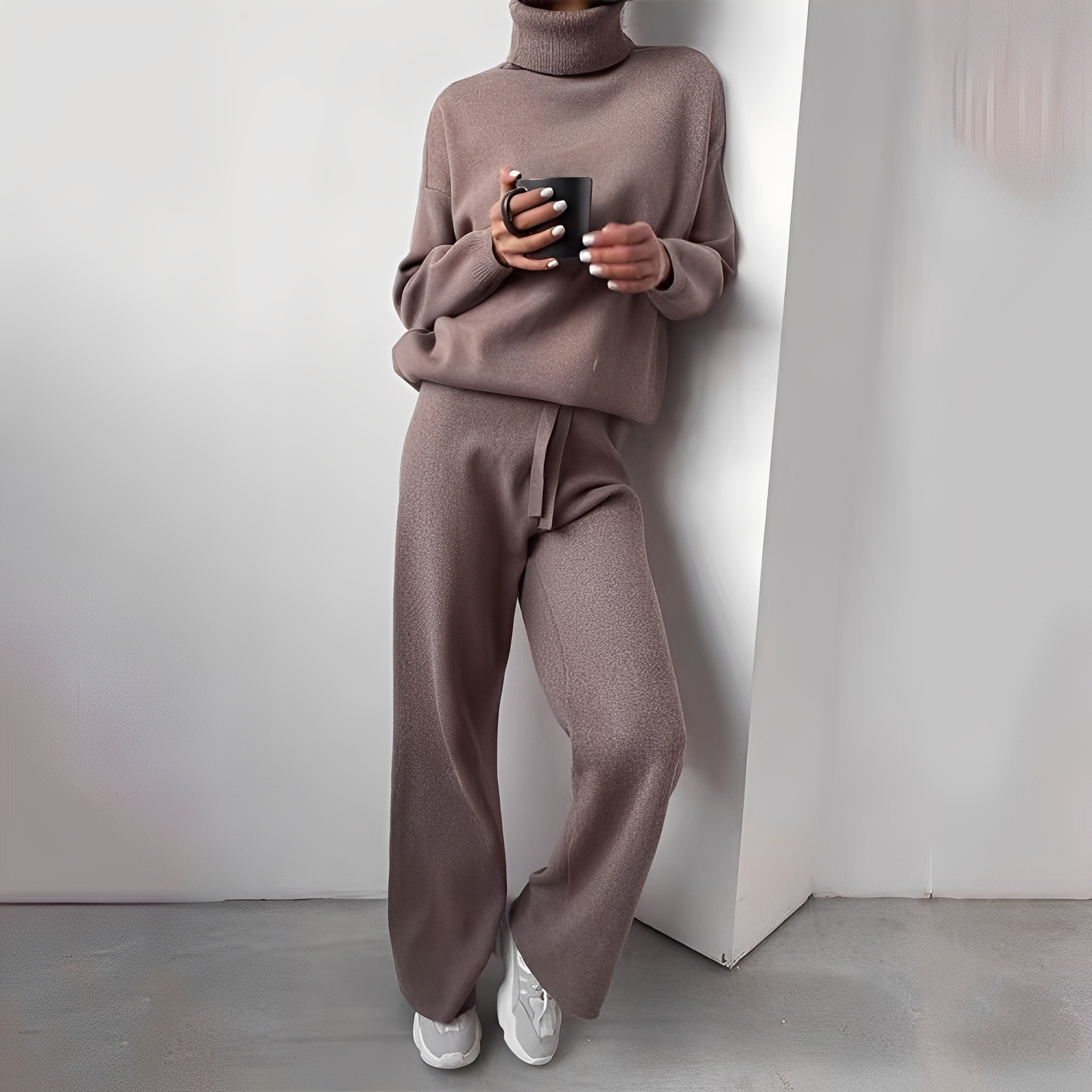 Kimberlee Ensemble d’Intérieur à Col Roulé pour Femme