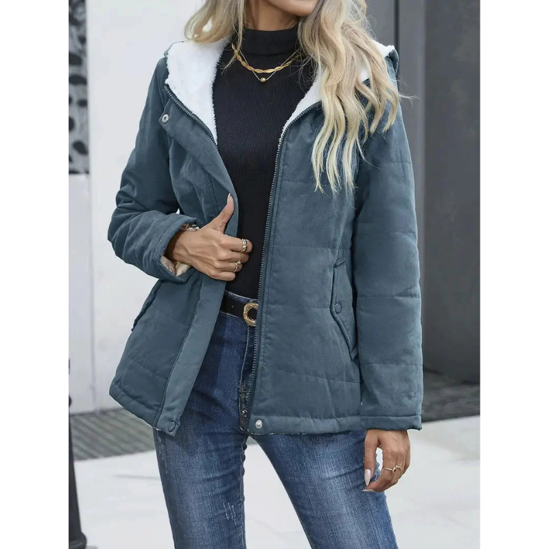 Luna Manteau Femme Doublé de Fausse Fourrure