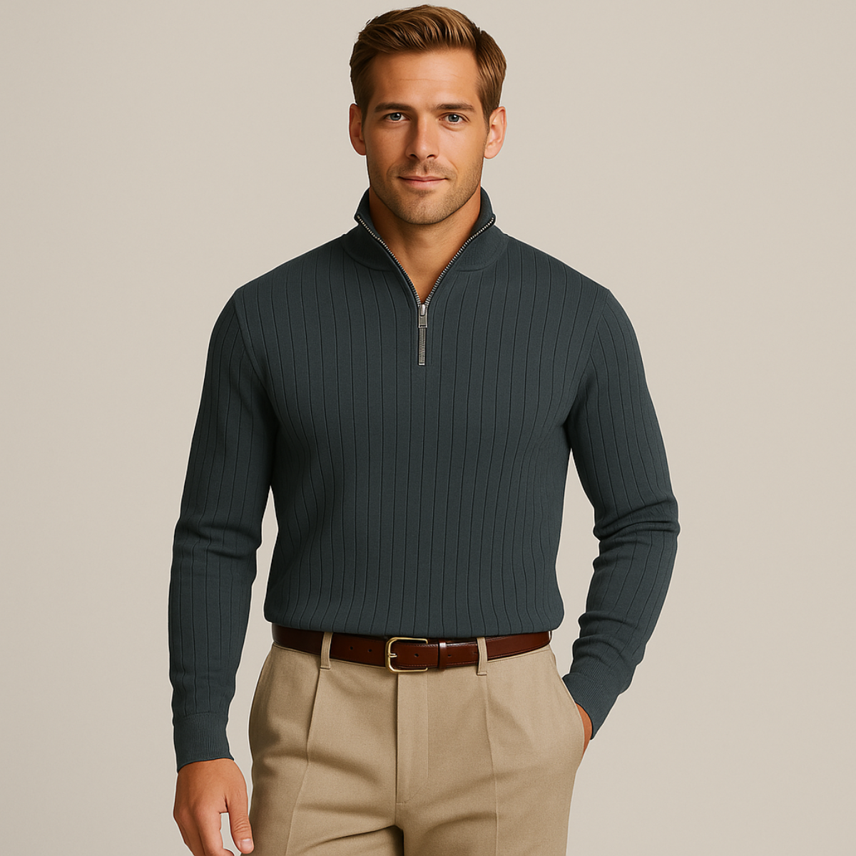 Ashford Pull Homme Demi-Zip