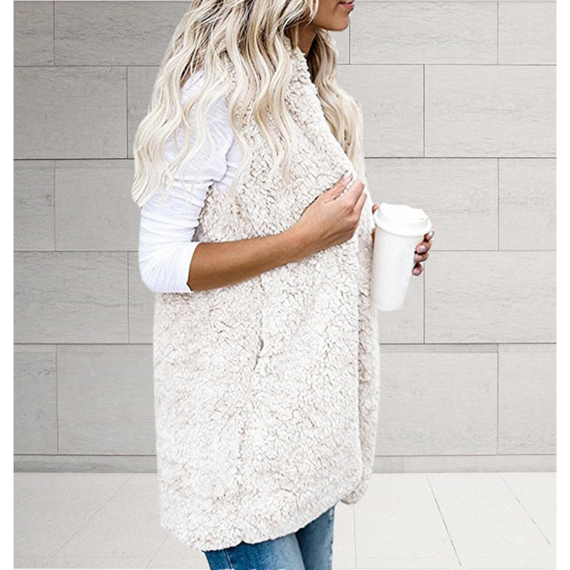 Luna Gilet Fuzzy Femme Sans Manches