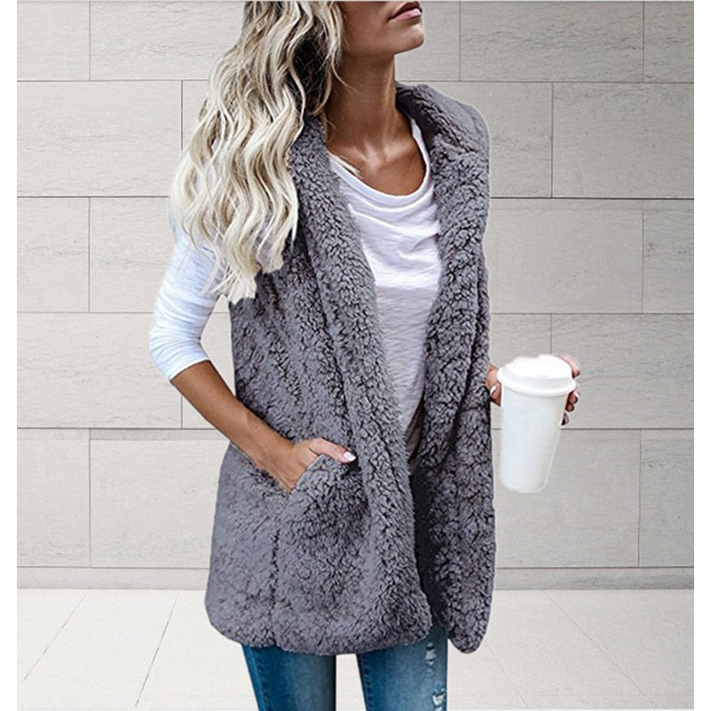 Luna Gilet Fuzzy Femme Sans Manches