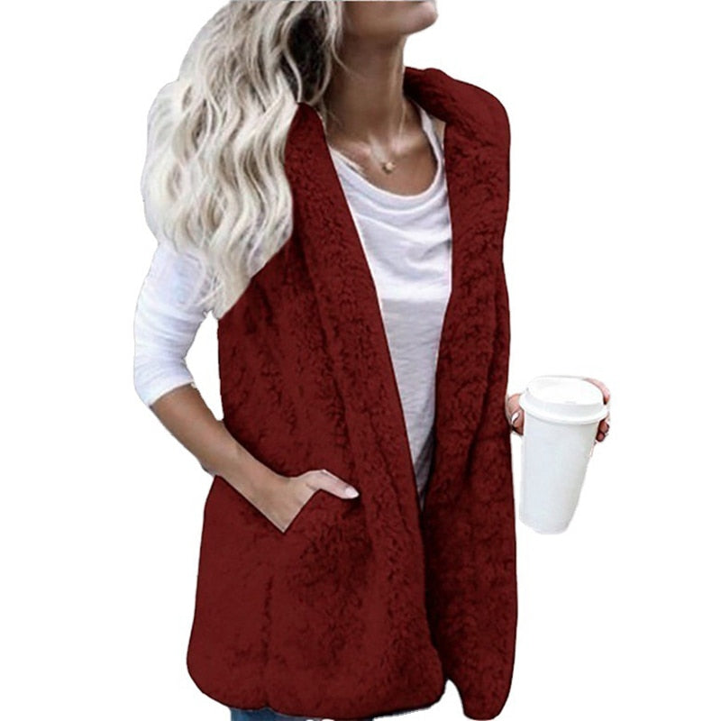 Luna Gilet Fuzzy Femme Sans Manches