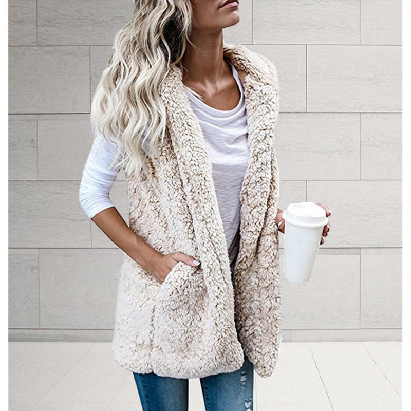 Luna Gilet Fuzzy Femme Sans Manches