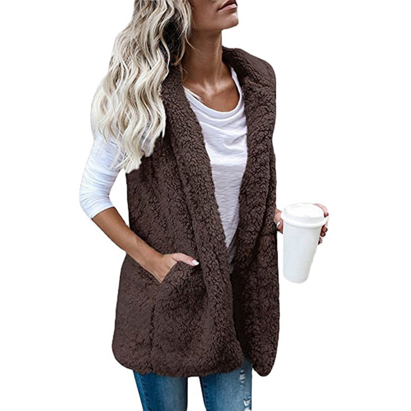 Luna Gilet Fuzzy Femme Sans Manches