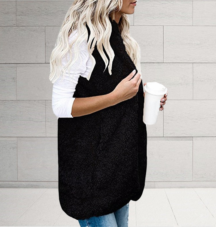 Luna Gilet Fuzzy Femme Sans Manches