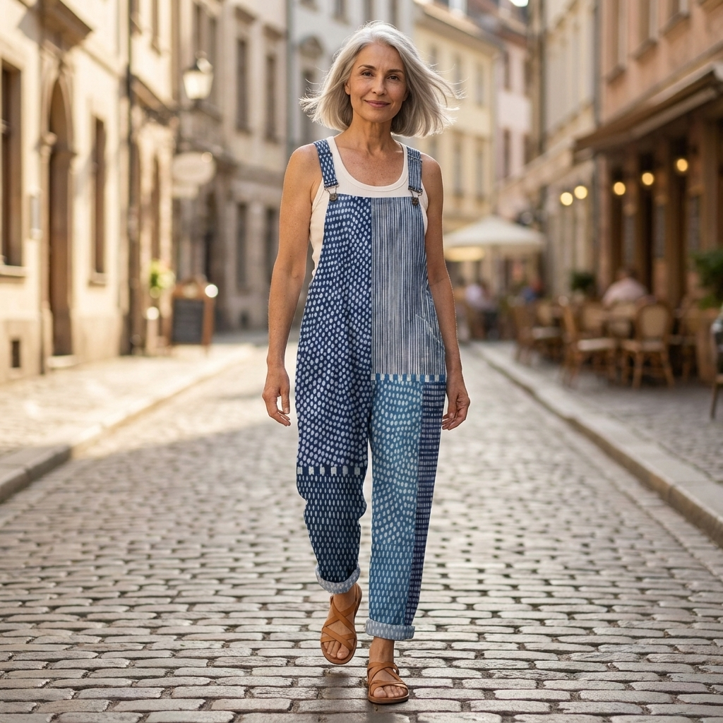Delphine - Salopette imprimée confortable