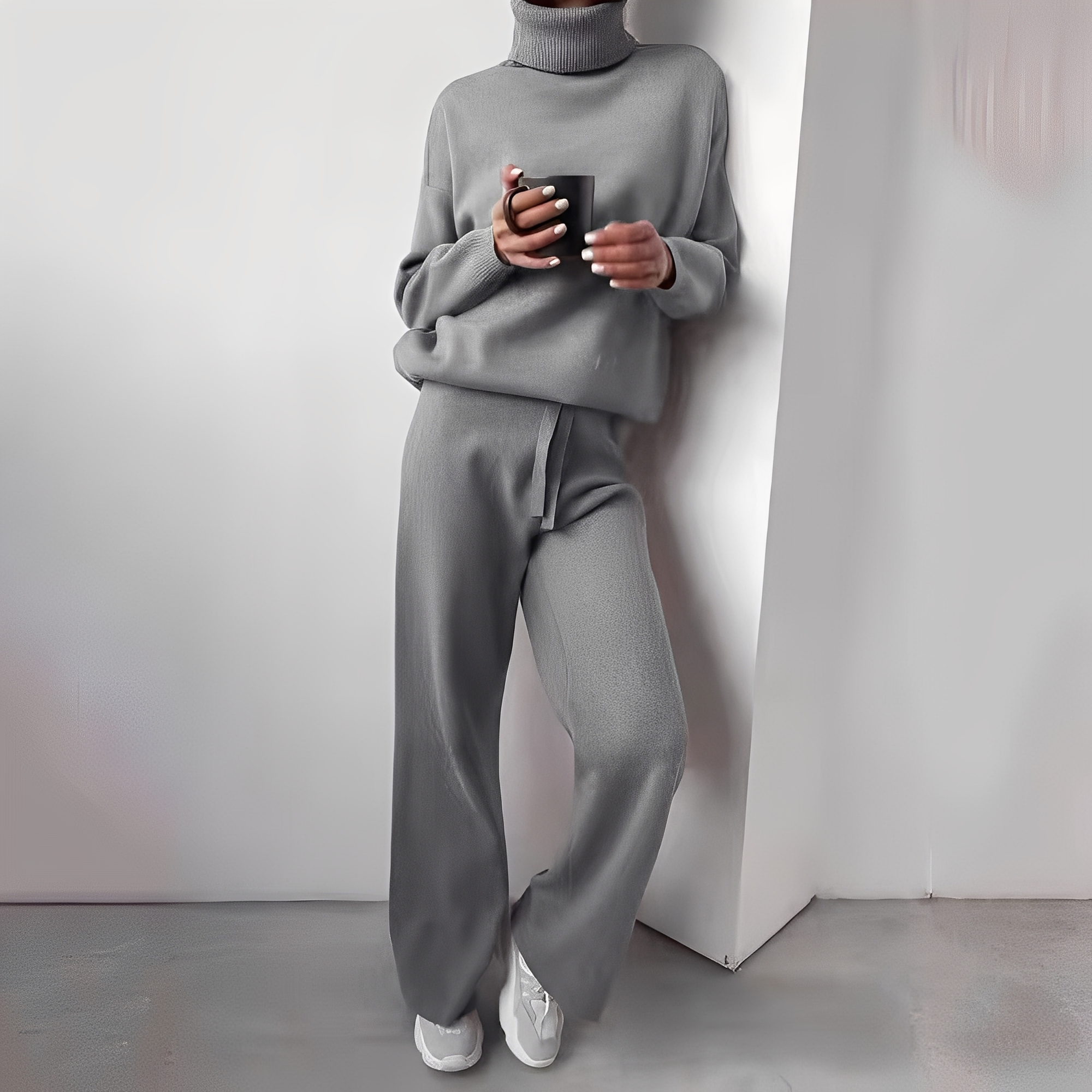 Kimberlee Ensemble d’Intérieur à Col Roulé pour Femme