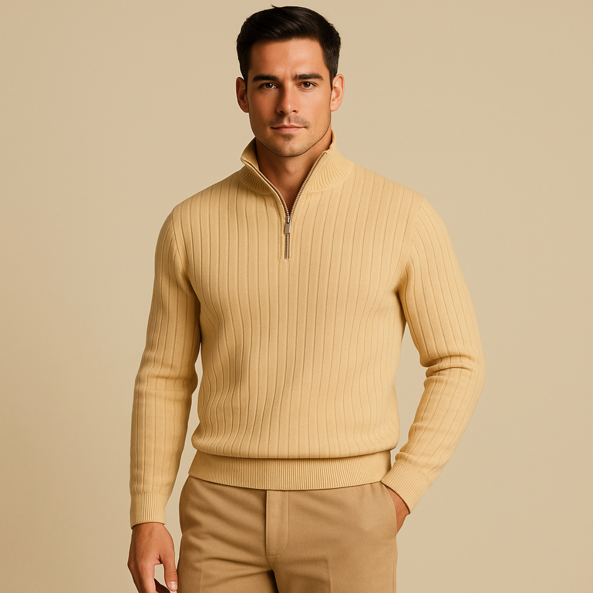 Ashford Pull Homme Demi-Zip