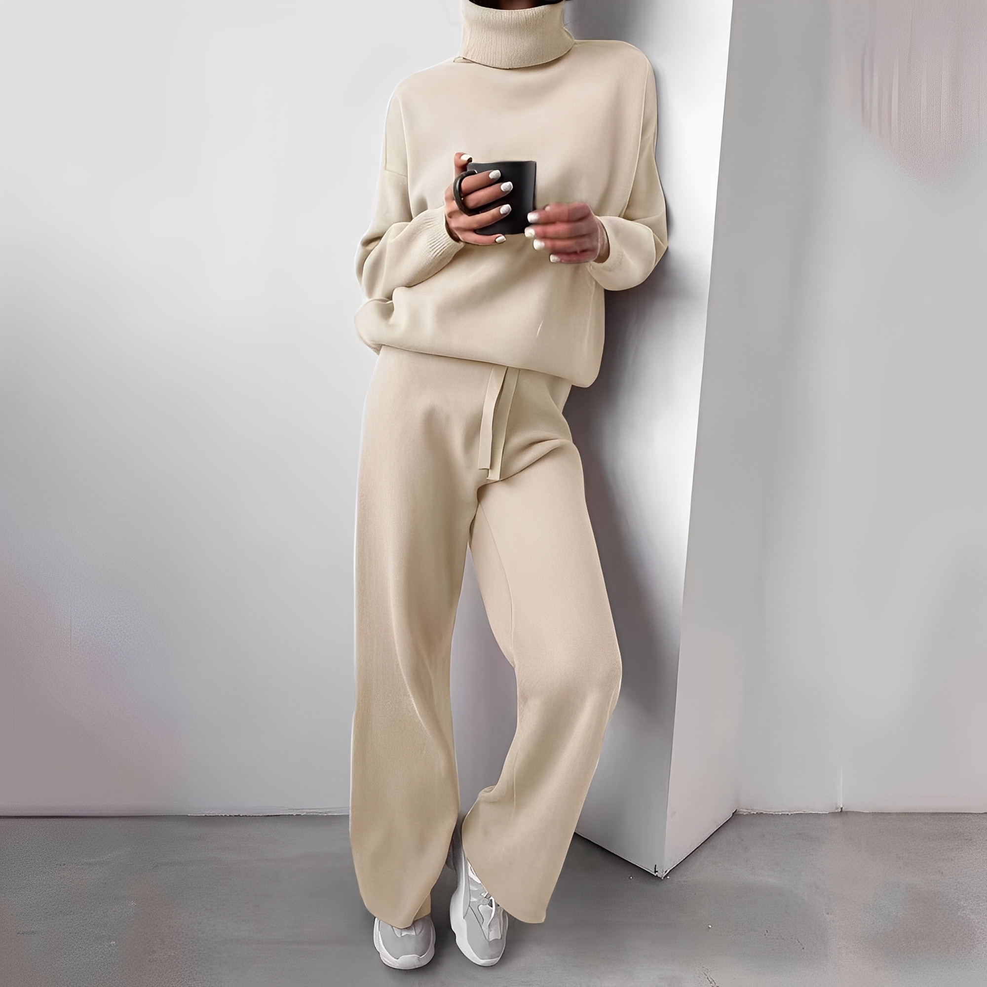 Kimberlee Ensemble d’Intérieur à Col Roulé pour Femme
