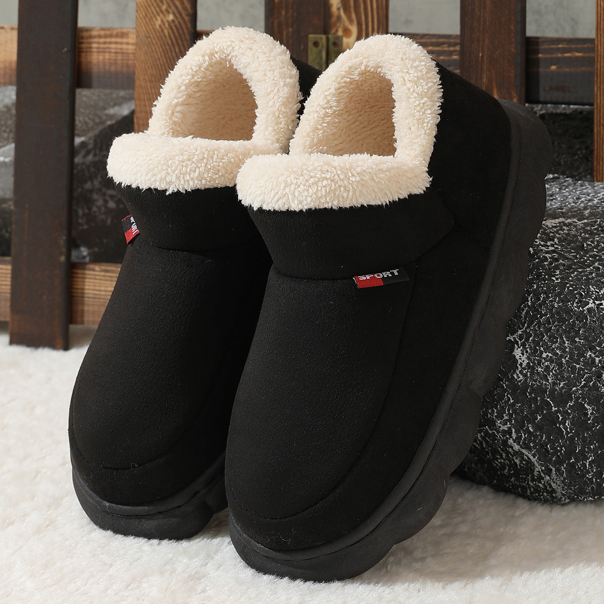 Rebecca – Baskets Plateforme en Peluche pour Femme