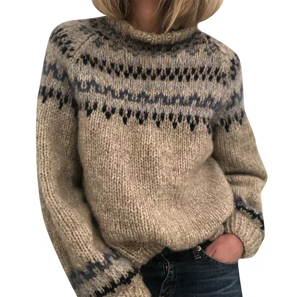 Astrid Pull Col Roulé Femme Motif Norvégien