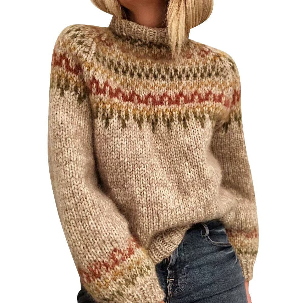 Astrid Pull Col Roulé Femme Motif Norvégien