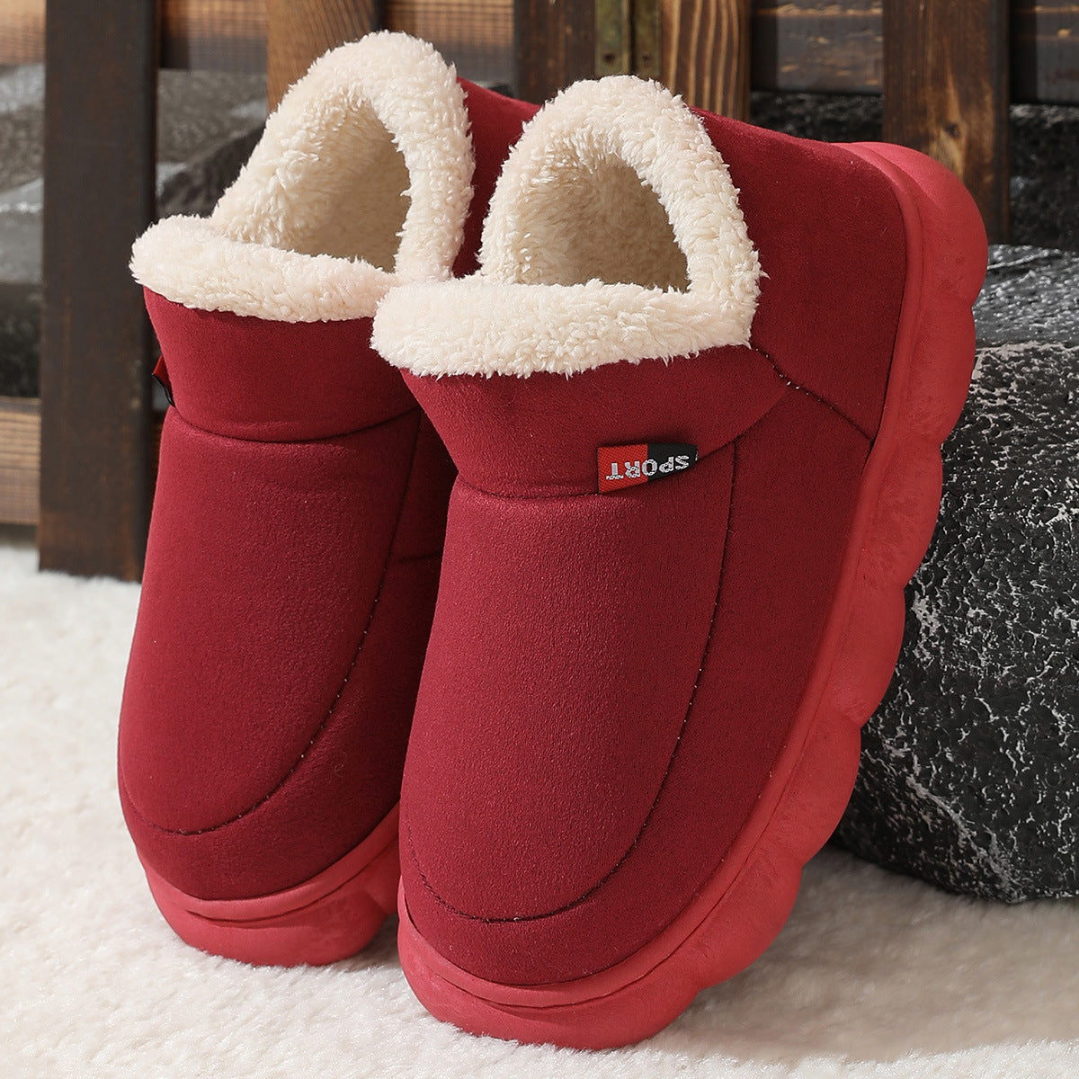Rebecca – Baskets Plateforme en Peluche pour Femme