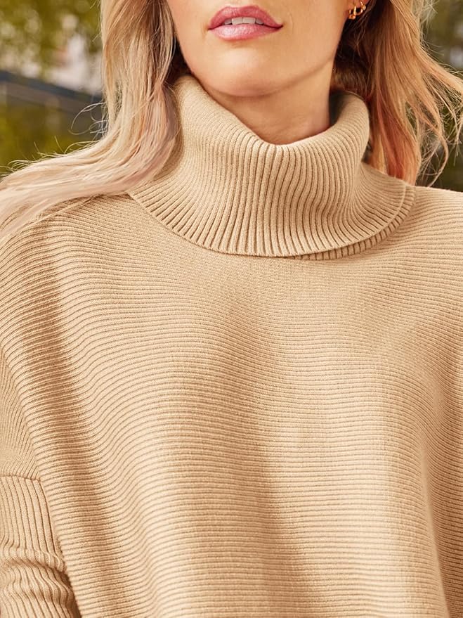 Ava Pull Long Femme Col Roulé Ample