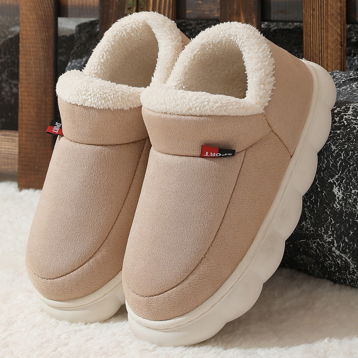 Rebecca – Baskets Plateforme en Peluche pour Femme