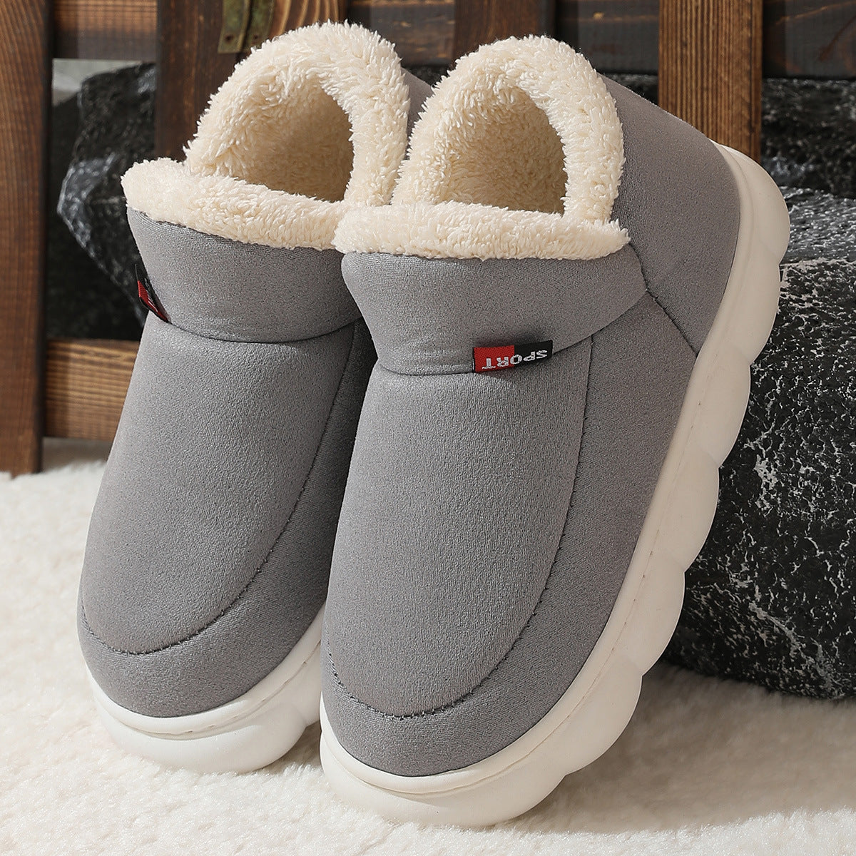 Rebecca – Baskets Plateforme en Peluche pour Femme