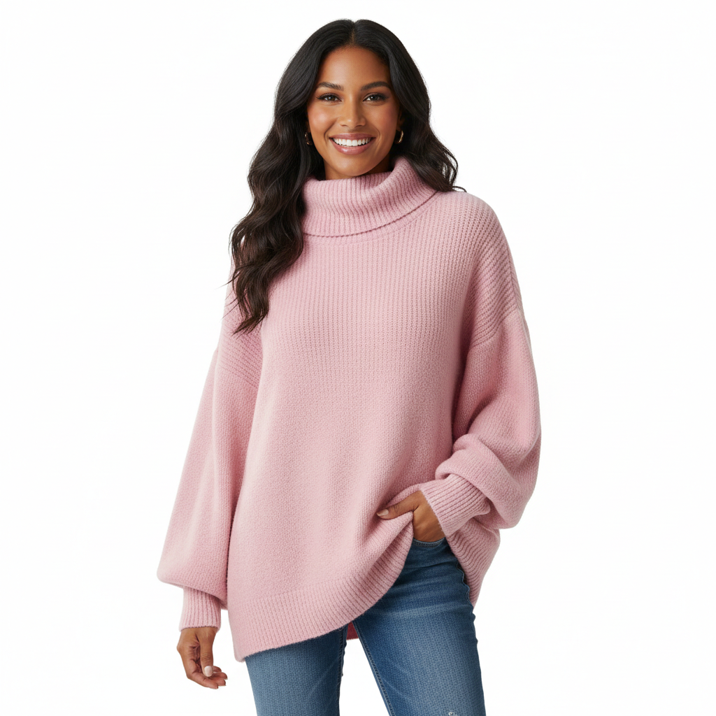 Ashley Pull Col Roulé Ample Femme