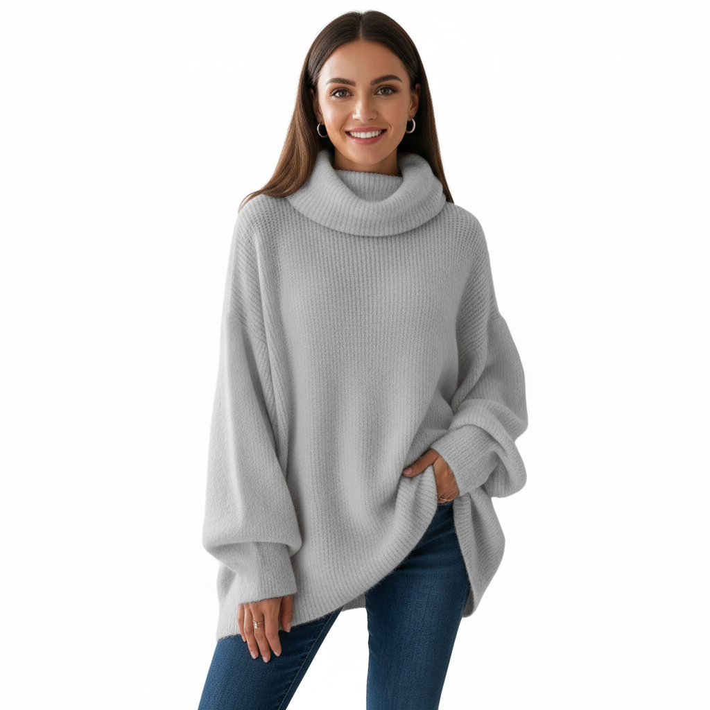 Ashley Pull Col Roulé Ample Femme