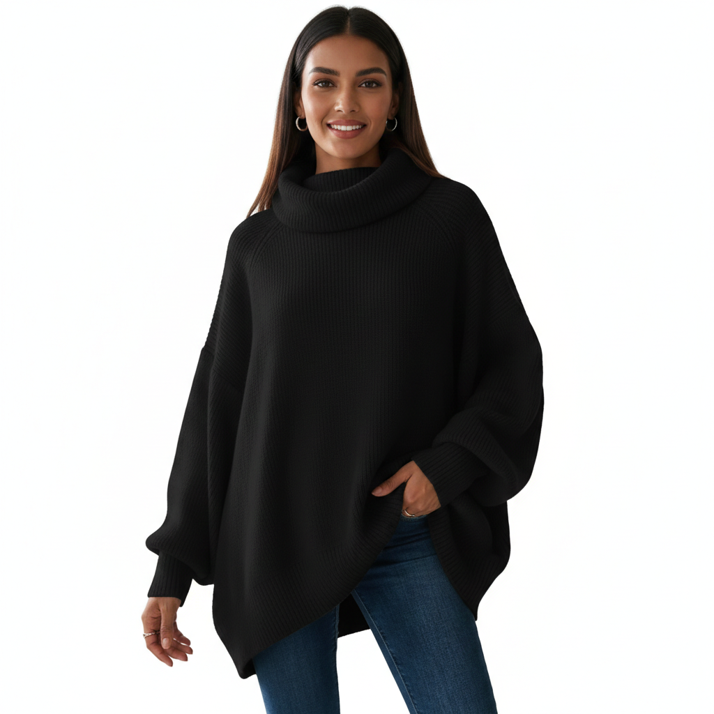 Ashley Pull Col Roulé Ample Femme