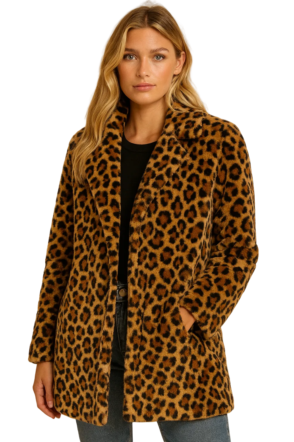 Lulu Manteau Teddy Femme Imprimé Léopard