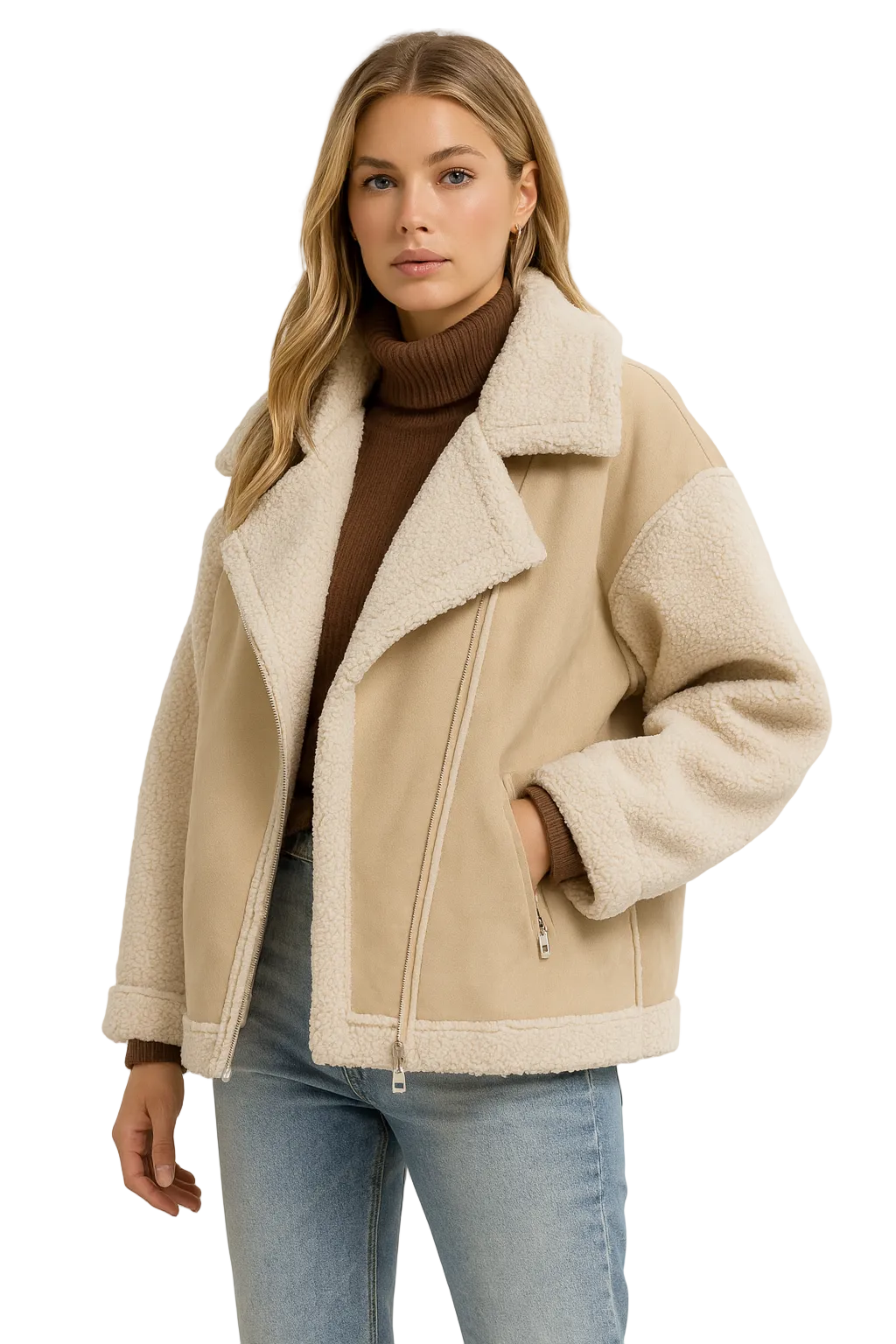 Merly Manteau Femme Effet Shearling