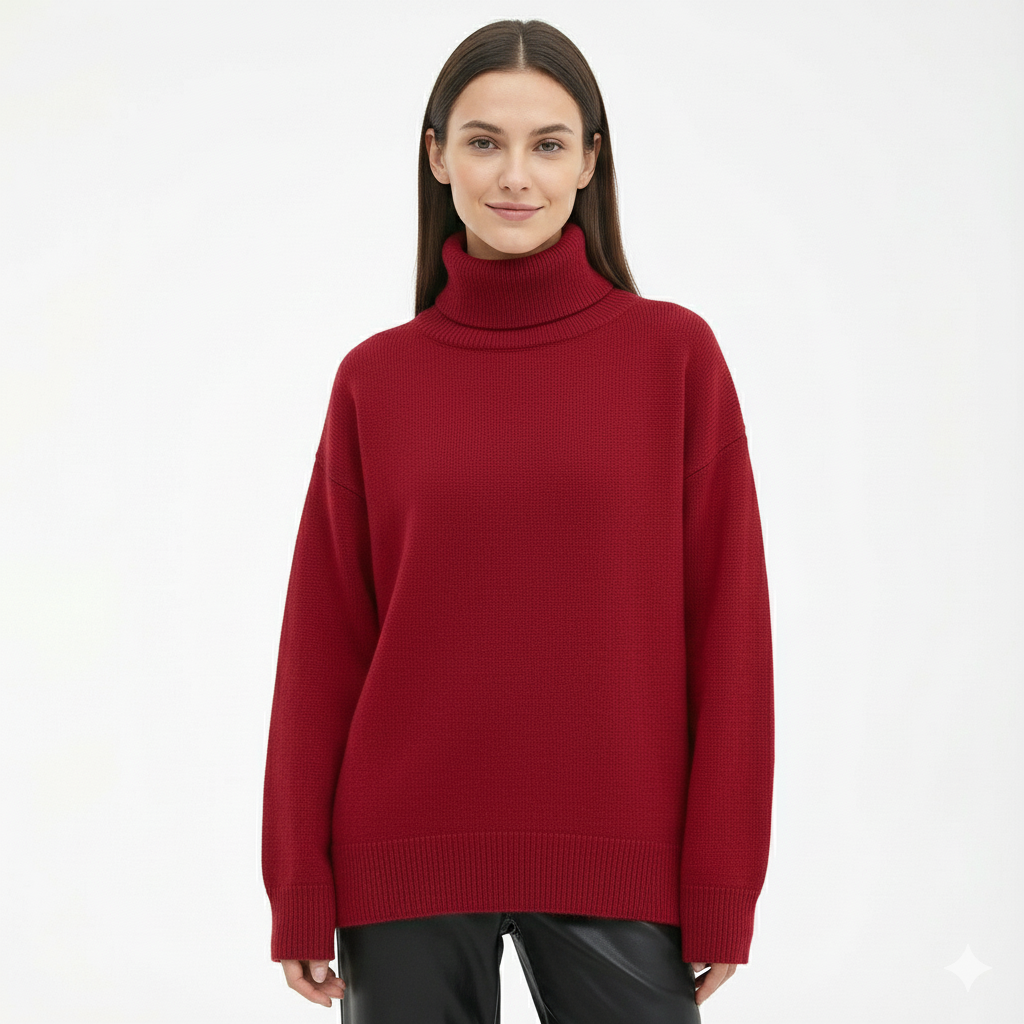 Camille Pull Femme Col Roulé Ample
