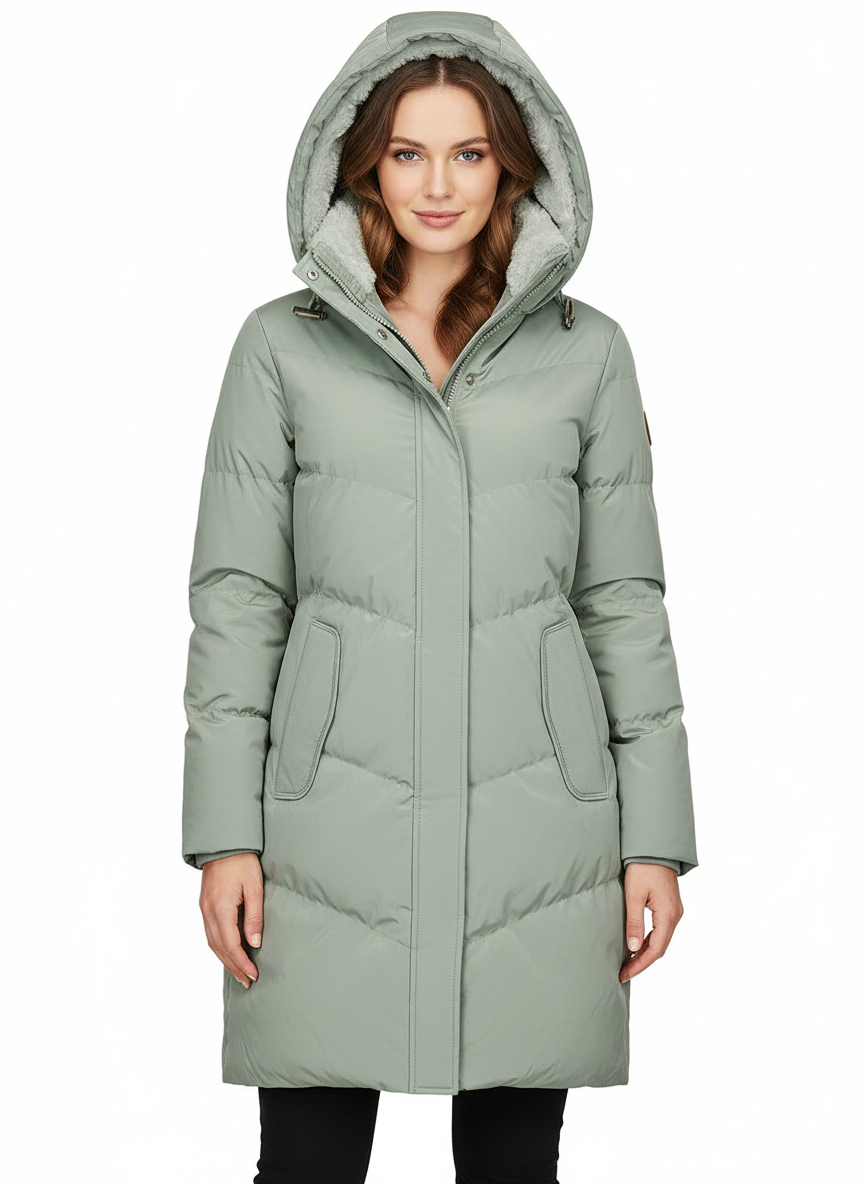 Charm Manteau d’Hiver Long Femme Matelassé