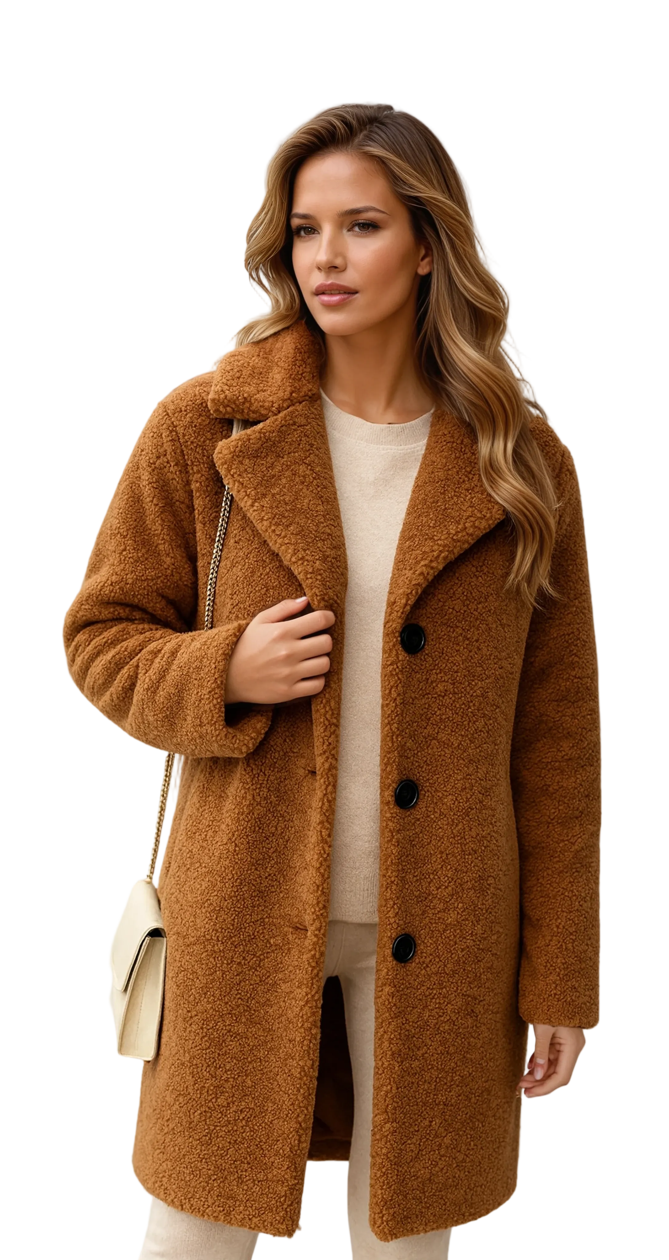 Sherra Manteau Teddy Long Femme