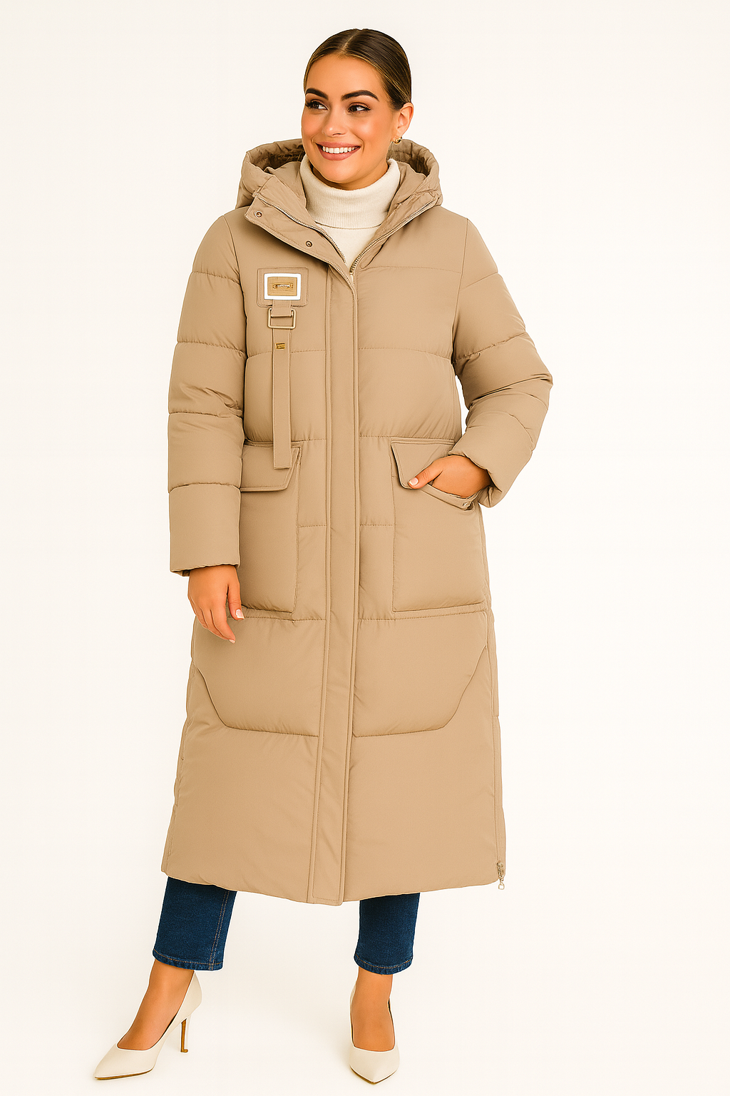 Jules Manteau Femme Matelassé Long et Ample