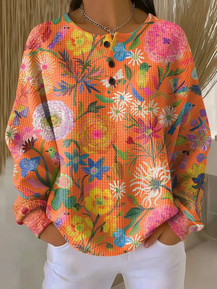 Faustine - Pull à motif floral coloré
