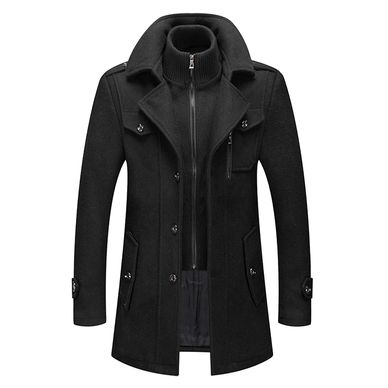 Daniel Manteau Long en Laine pour Homme
