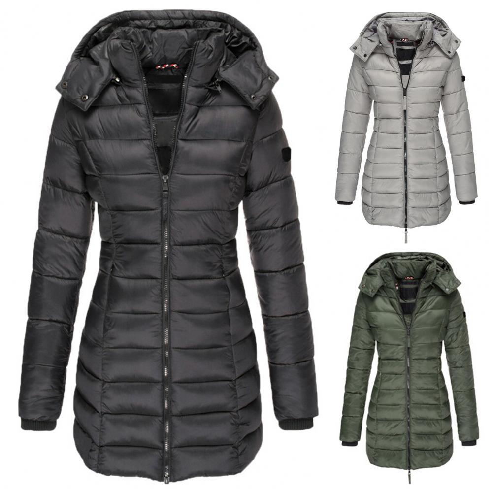 Resee Manteau Long Matelassé Femme à Capuche