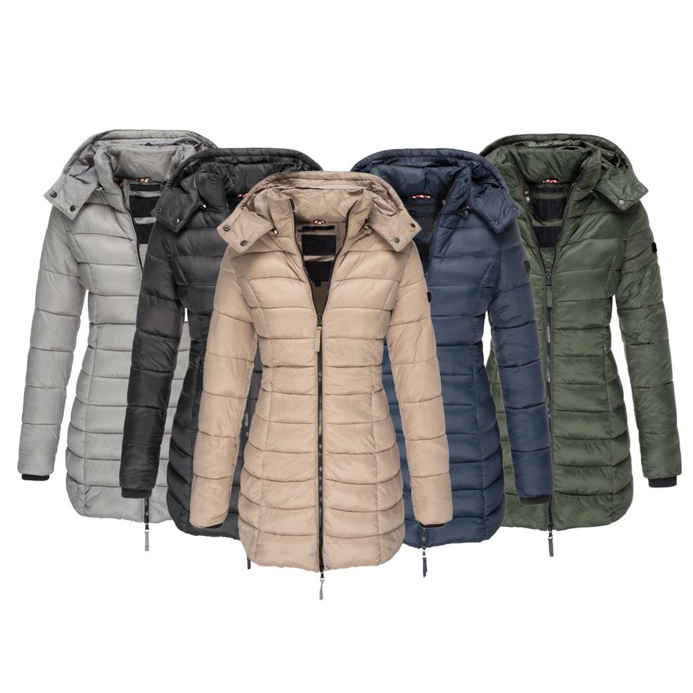 Resee Manteau Long Matelassé Femme à Capuche