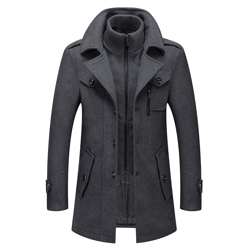 Daniel Manteau Long en Laine pour Homme