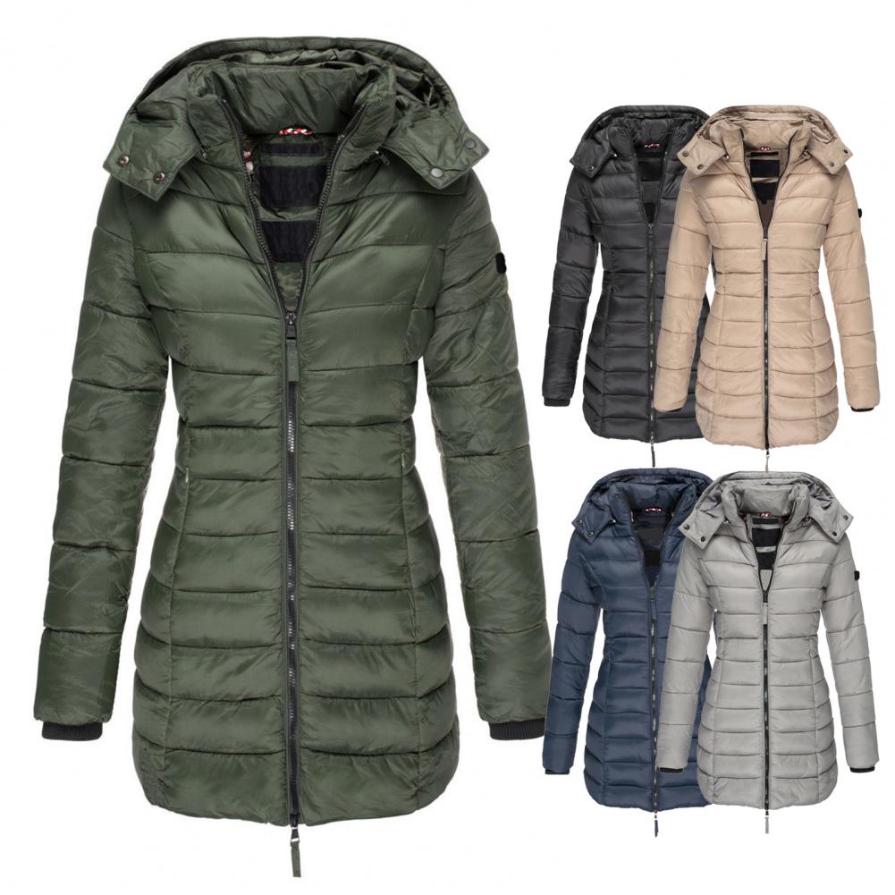 Resee Manteau Long Matelassé Femme à Capuche