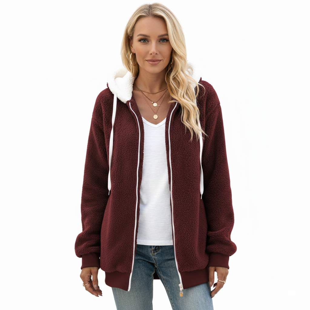 Livia Sweat à Capuche Polaire Femme Zippé