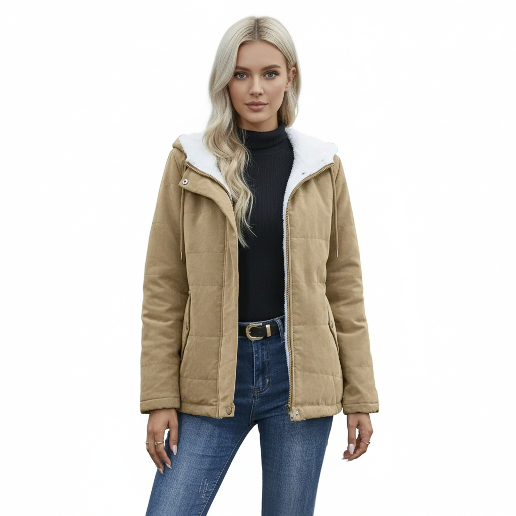 Luna Manteau Femme Doublé de Fausse Fourrure