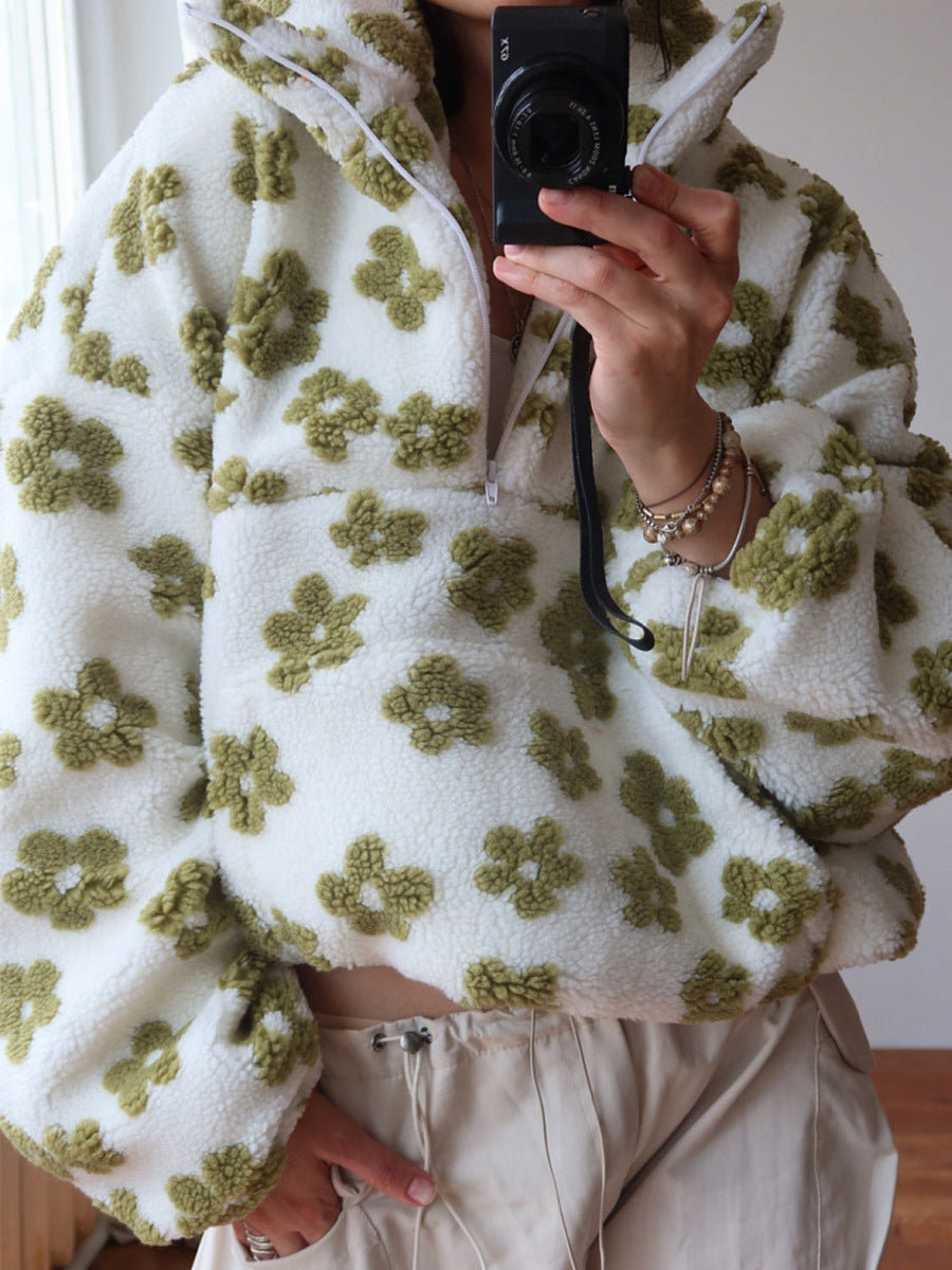 Meley Pull en Maille Fleurie Femme