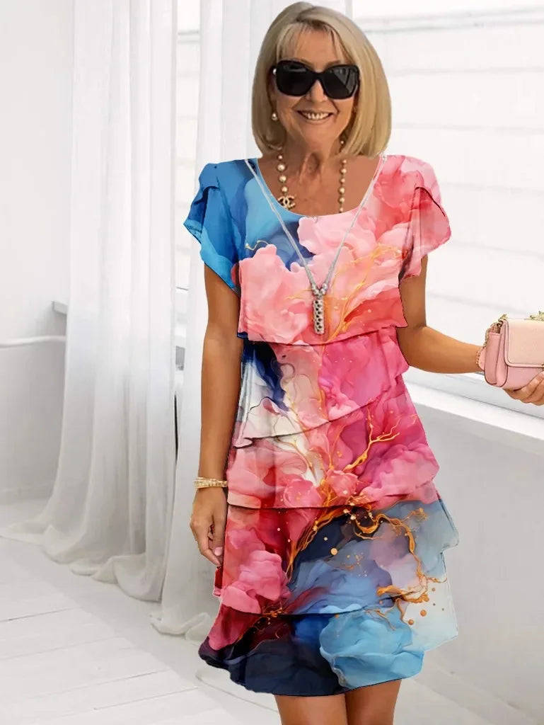 Adèle – Robe élégance fluide à volants