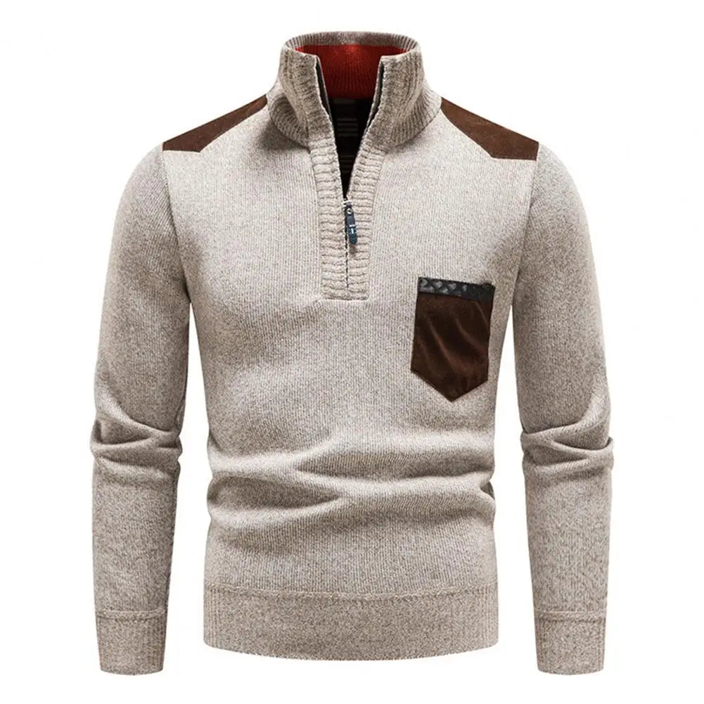 Tristan Pull Laine Homme Demi-Zip