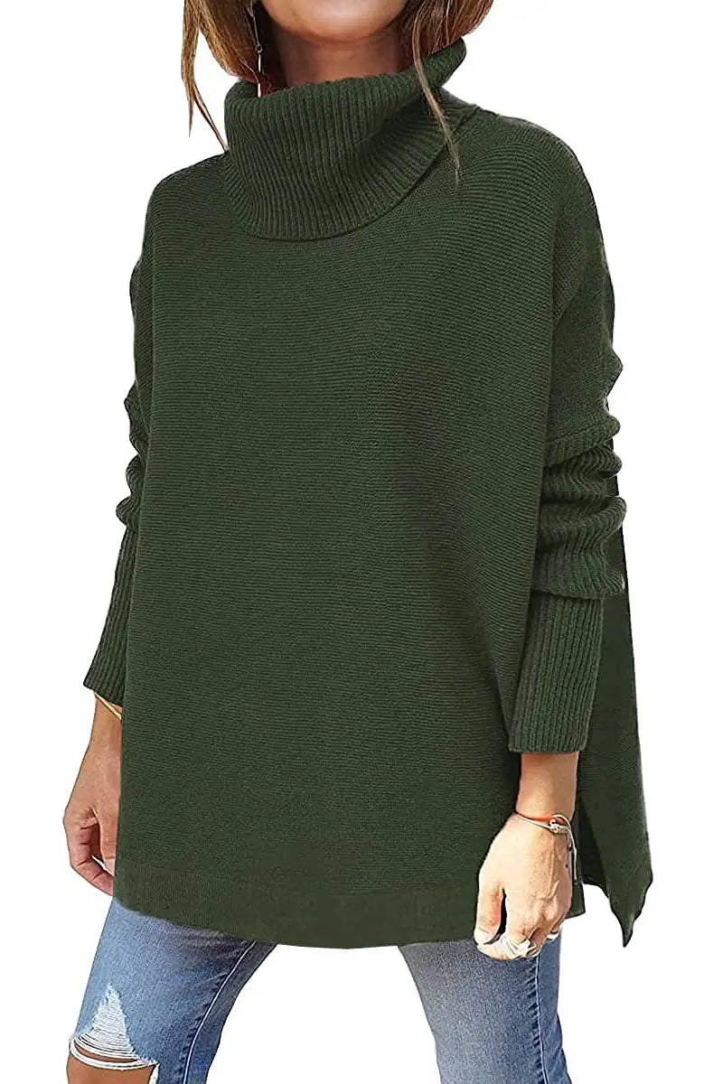 Ava Pull Long Femme Col Roulé Ample