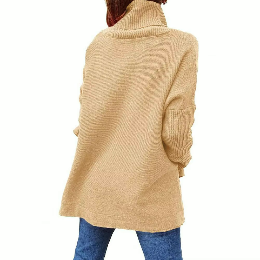 Ava Pull Long Femme Col Roulé Ample