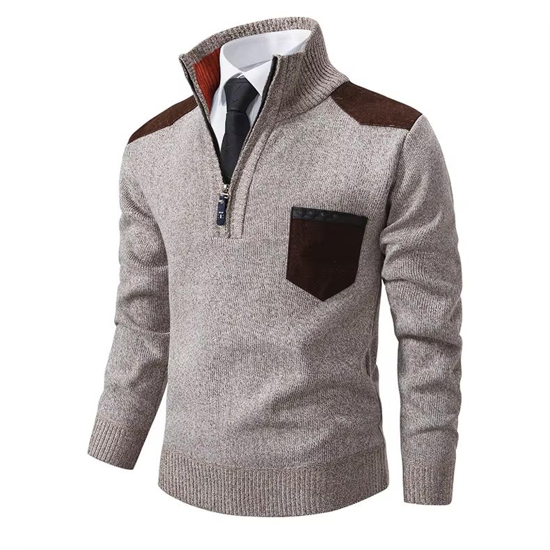 Tristan Pull Laine Homme Demi-Zip