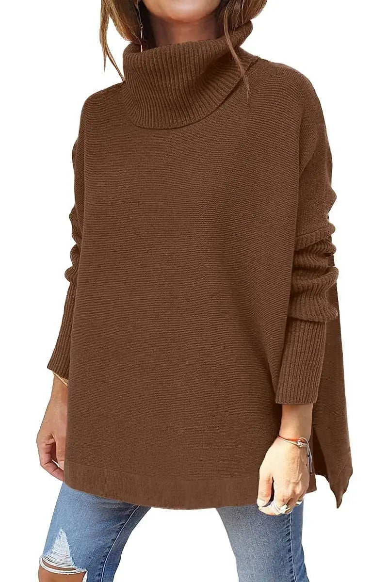 Ava Pull Long Femme Col Roulé Ample