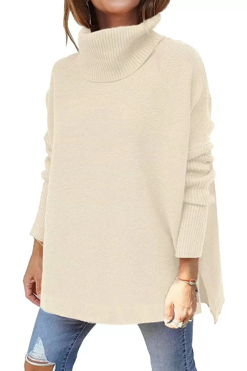 Ava Pull Long Femme Col Roulé Ample