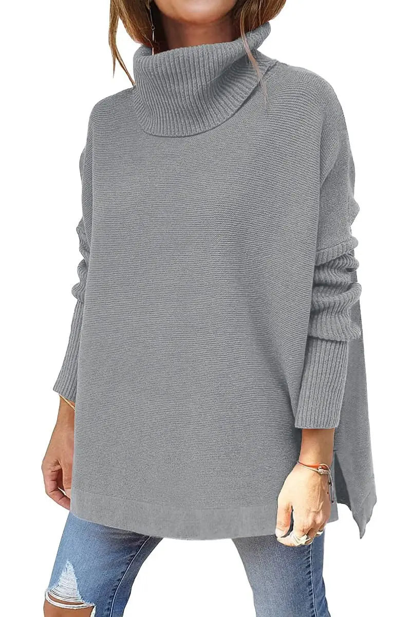 Ava Pull Long Femme Col Roulé Ample