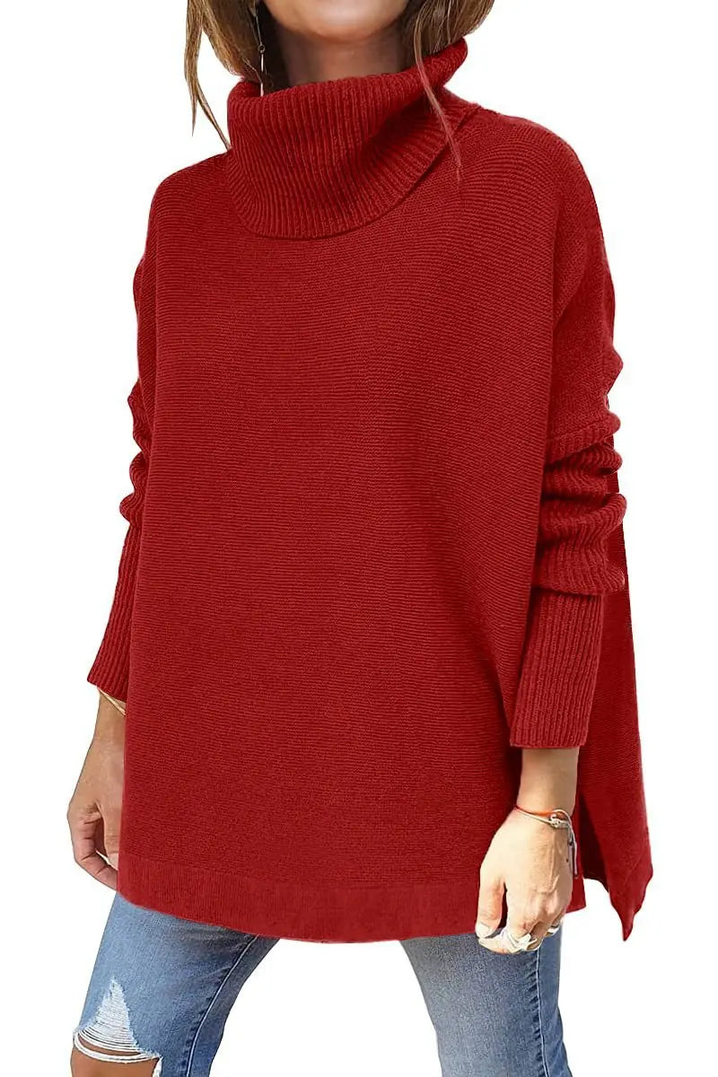 Ava Pull Long Femme Col Roulé Ample