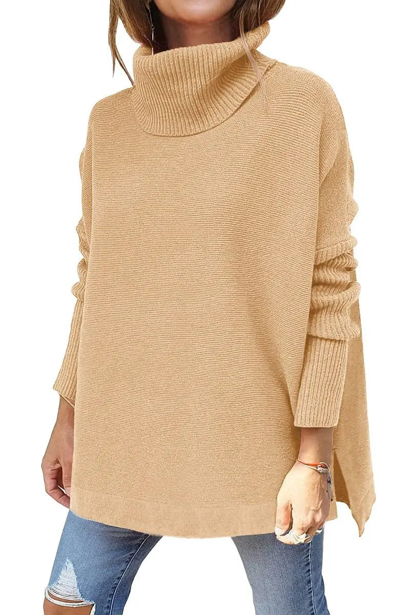 Ava Pull Long Femme Col Roulé Ample
